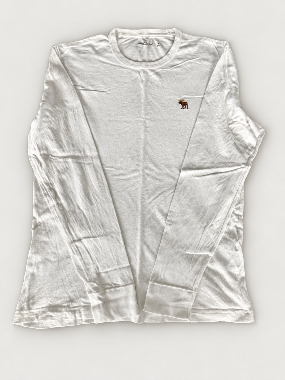 Abercrombie & Fitch White Long-Sleeve Crew Tee
